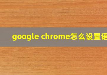 google chrome怎么设置语言